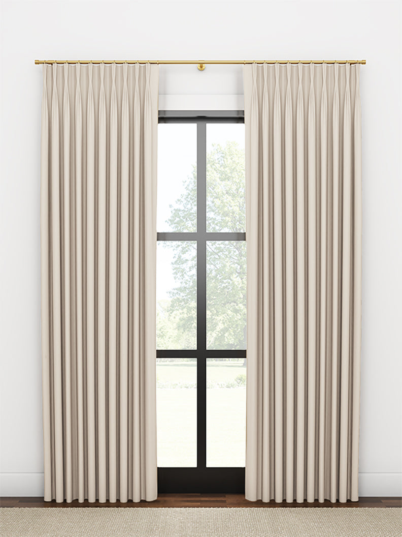 Quick Ship Panel, French Pleat, Pacific Linen, Double Width