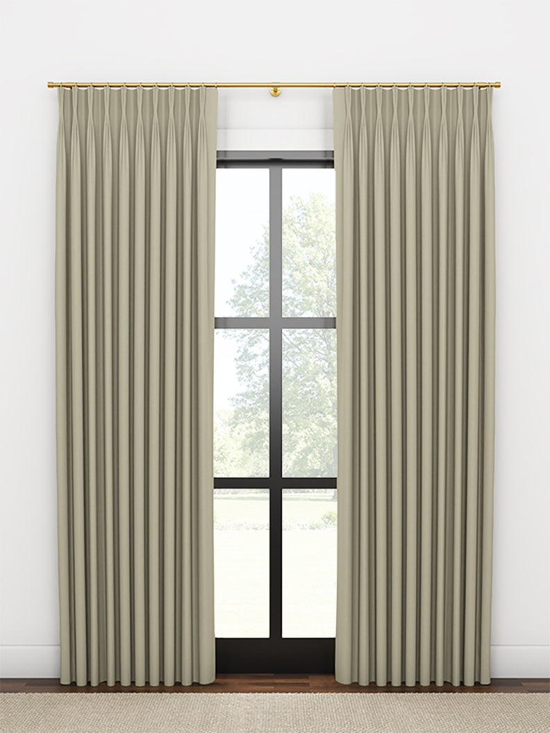 Quick Ship Panel, French Pleat, Rosemary Linen, Double Width