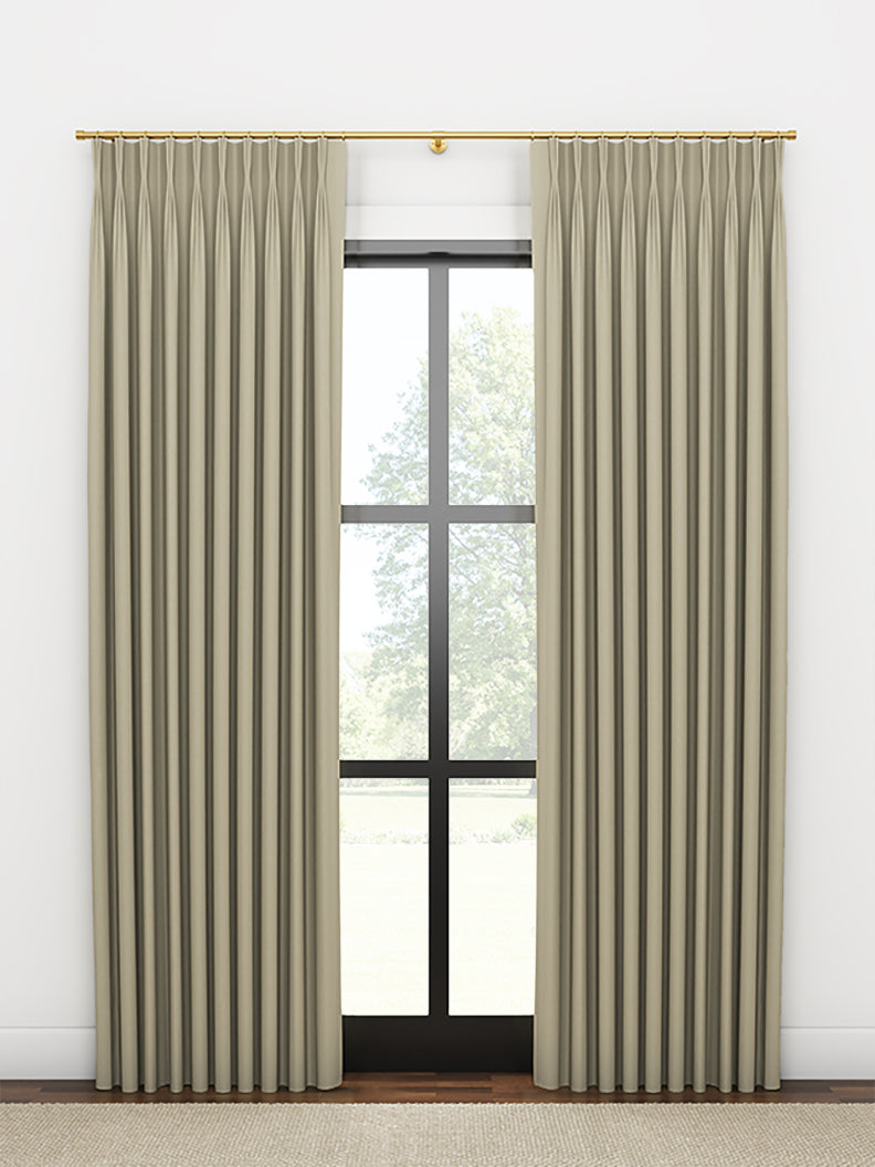 Quick Ship Panel, French Pleat, Rosemary Linen, Double Width