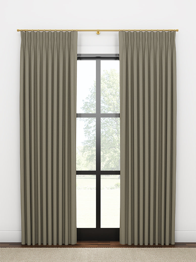 Quick Ship Panel, French Pleat, Rosemary Linen, Double Width