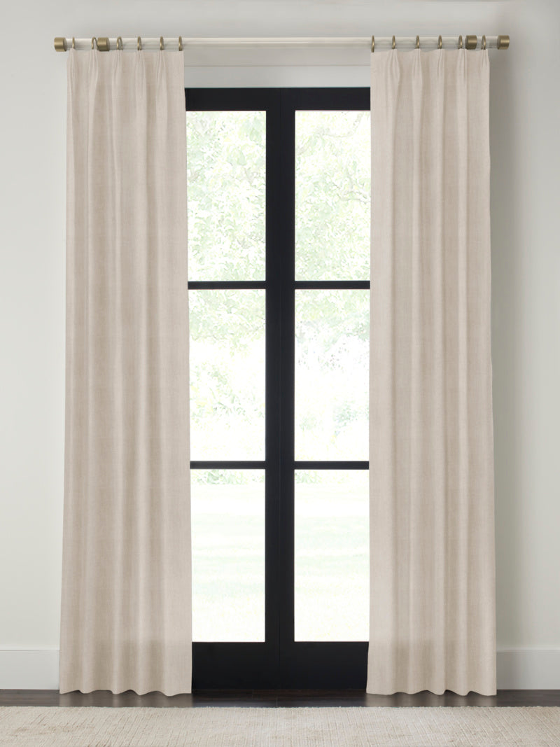 Quick Ship Panel , Euro Pleat, Rosemary Linen, Double Width