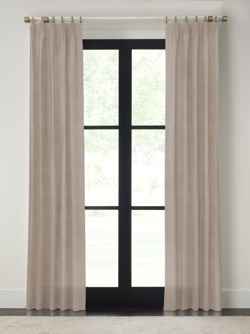 Quick Ship Panel , Euro Pleat, Rosemary Linen, Double Width