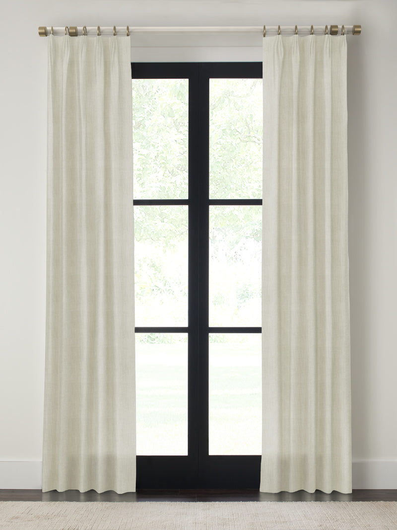 Quick Ship Panel , Euro Pleat, Rosemary Linen, Double Width