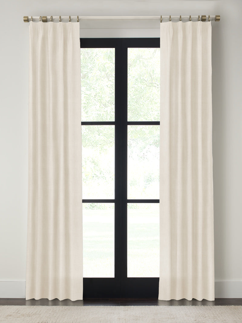 Quick Ship Panel , Euro Pleat, Rosemary Linen, Double Width